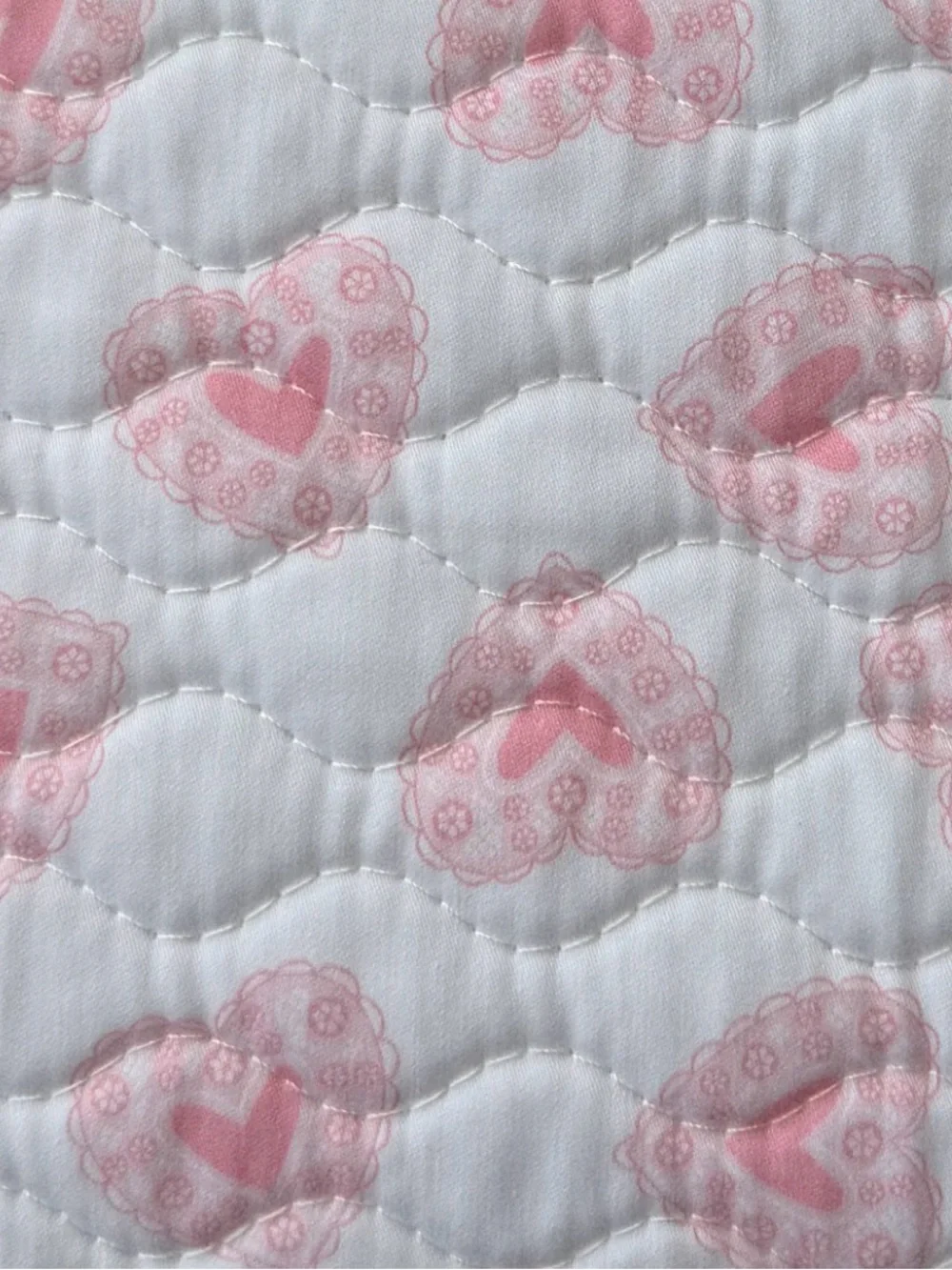Hill House The Quilted Cosmetic Bag - Pink Doily Heart
